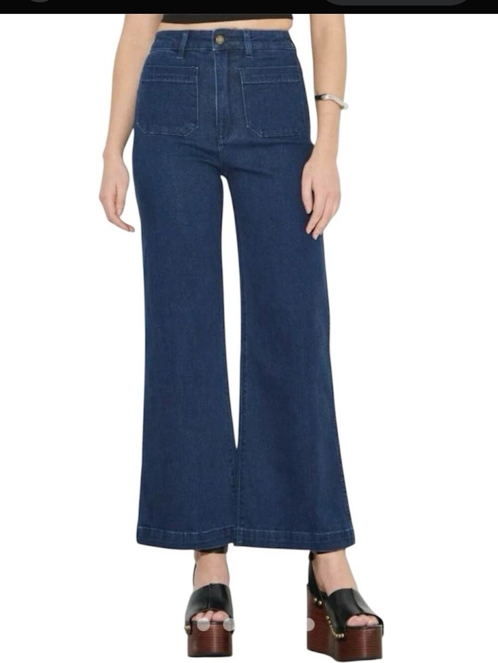 Rolla’s Y2K High Rise Wide Leg Dark Wash Sailor Front Pockets Jeans Size 28
